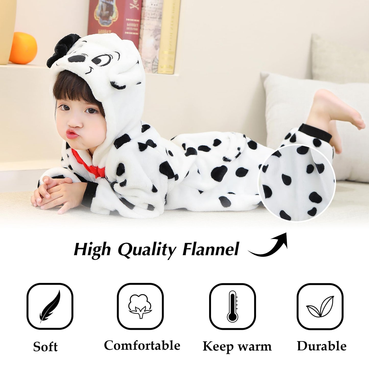 Tonwhar Unisex Baby Animal Halloween Costume Kid'S And Toddler'S Autumn Winter Outfits Jumpsuit(12-18 Months,Cute Dog)