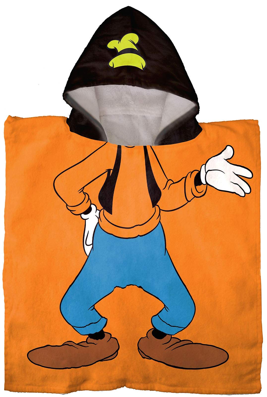 Disney Goofy Kids Bath/Pool/Beach Hooded Poncho - Super Soft & Absorbent Cotton Towel, Measures 22 X 22 Inches (Official Disney