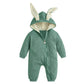 Simplee Kids Animal Bunny Baby Easter Clothes Long Ear Rabbit Hoodie Romper With Zipper