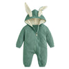 Simplee Kids Animal Bunny Baby Easter Clothes Long Ear Rabbit Hoodie Romper With Zipper