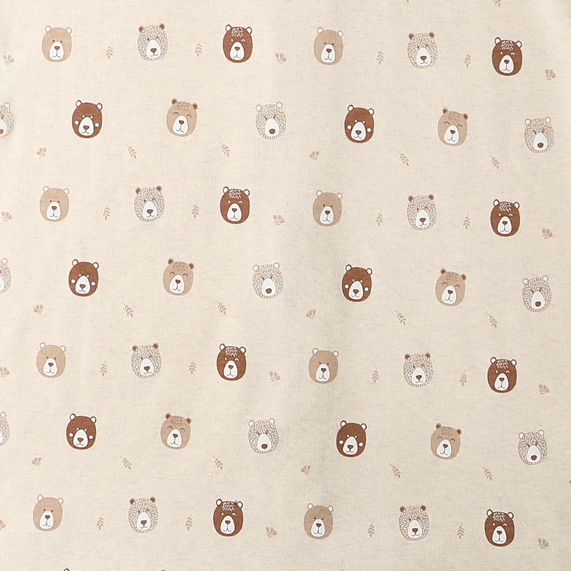 Owlivia Organic Cotton Baby Boy Girl Zip Up Sleep N Play, Footless, Long Sleeve(3-6 Months, Mini Bears&Beige)