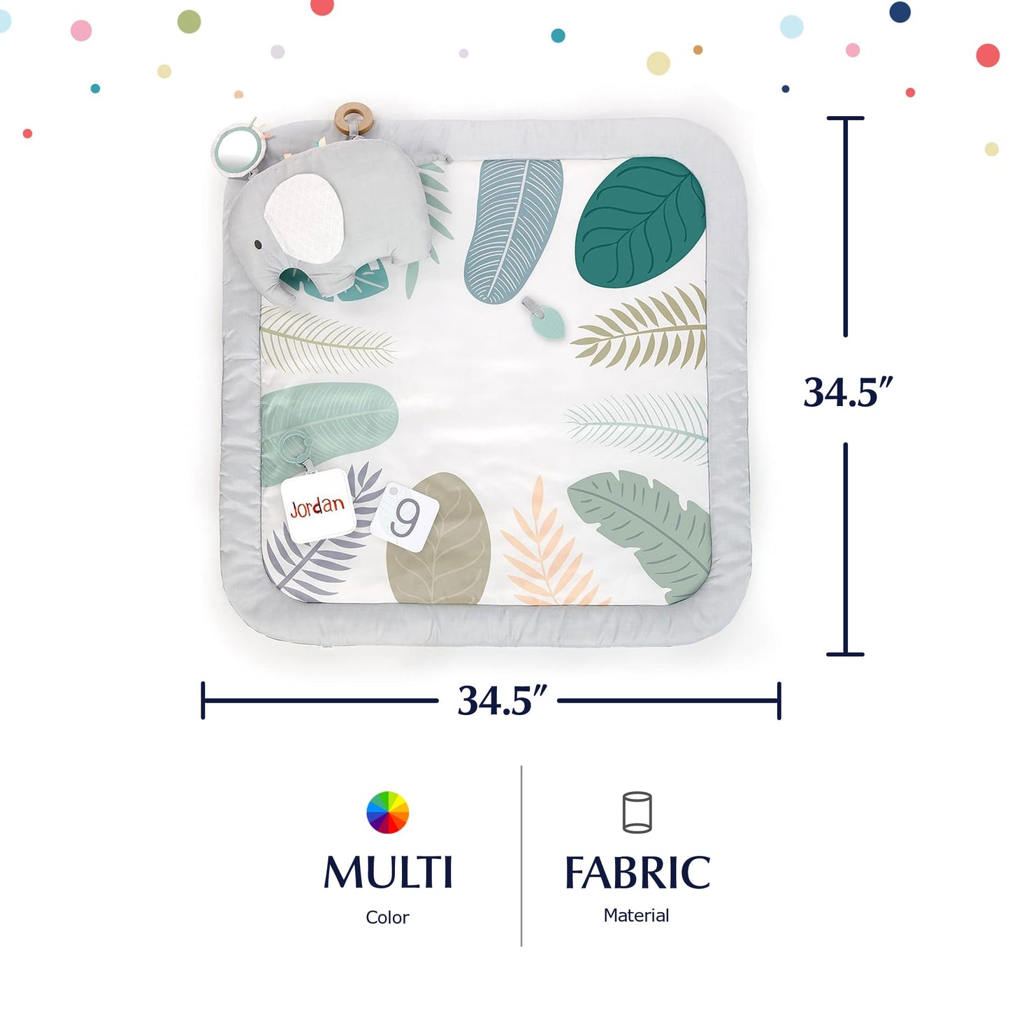 Ingenuity Sprout Spot Baby Milestone Tummy Time Activity Mat And Play Gym Unisex Ages 0+ Months 40 X 40 Inches