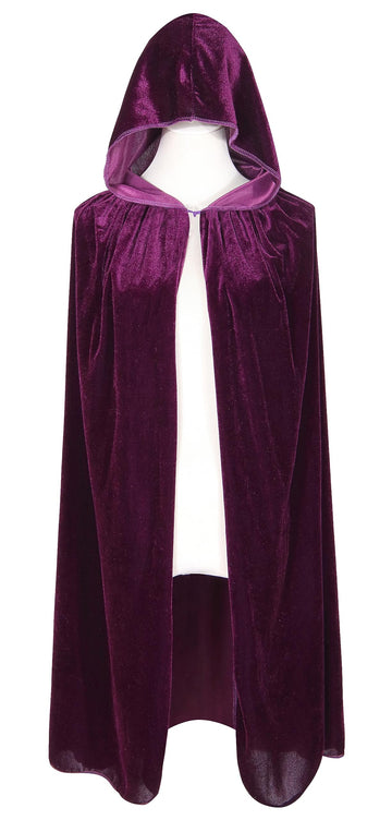 Bigxian Kids Hooded Velvet Cloak Halloween Christmas Cosplay Fancy Cape Dark Purple