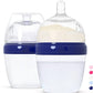 Inttero Natural Anti-Colic Formula Dispenser Baby Bottle - Air-Free Vent - 6Oz/2Pk - Modern Blue/Slow Flow - Baby Essential Bibe