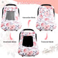 Car Seat Covers For Babies, Winter Carseat Cover Girls, Minky Infant Car Seat Canopy, Cozy & Warm Cover, Pink Floral