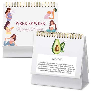 Gueevin Pregnancy Calendar Weekly Pregnancy Milestone Calendar with Scripture Pregnant Gifts for Expecting Mom, Baby Growth Trac