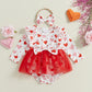 Ayalinggo Baby Girl Valentines Outfit Love Heart Valentine Romper Dress Long Sleeve Onesie Newborn Valentines Day Clothes (Red H