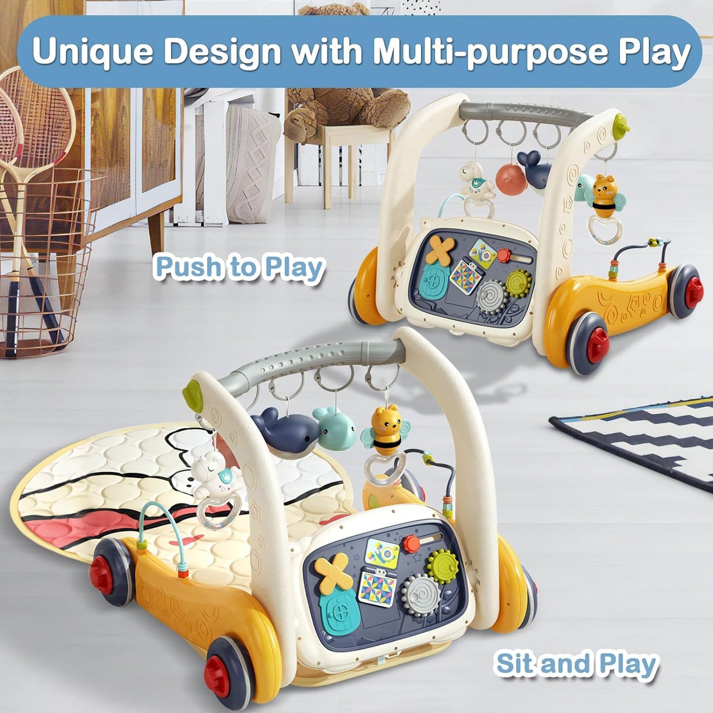 Wetoylst Baby Play Mat Activity Gym, Baby Kick Play Piano Gym Mats Musicial Lights, Tummy Time Toys Mat For Infant Babies Newbor