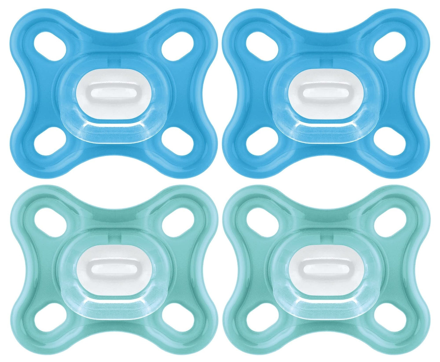 Mam Comfort Baby Pacifier, 100% Lightweight Silicone, 0-3 Months, Baby Boy (Pack Of 4)