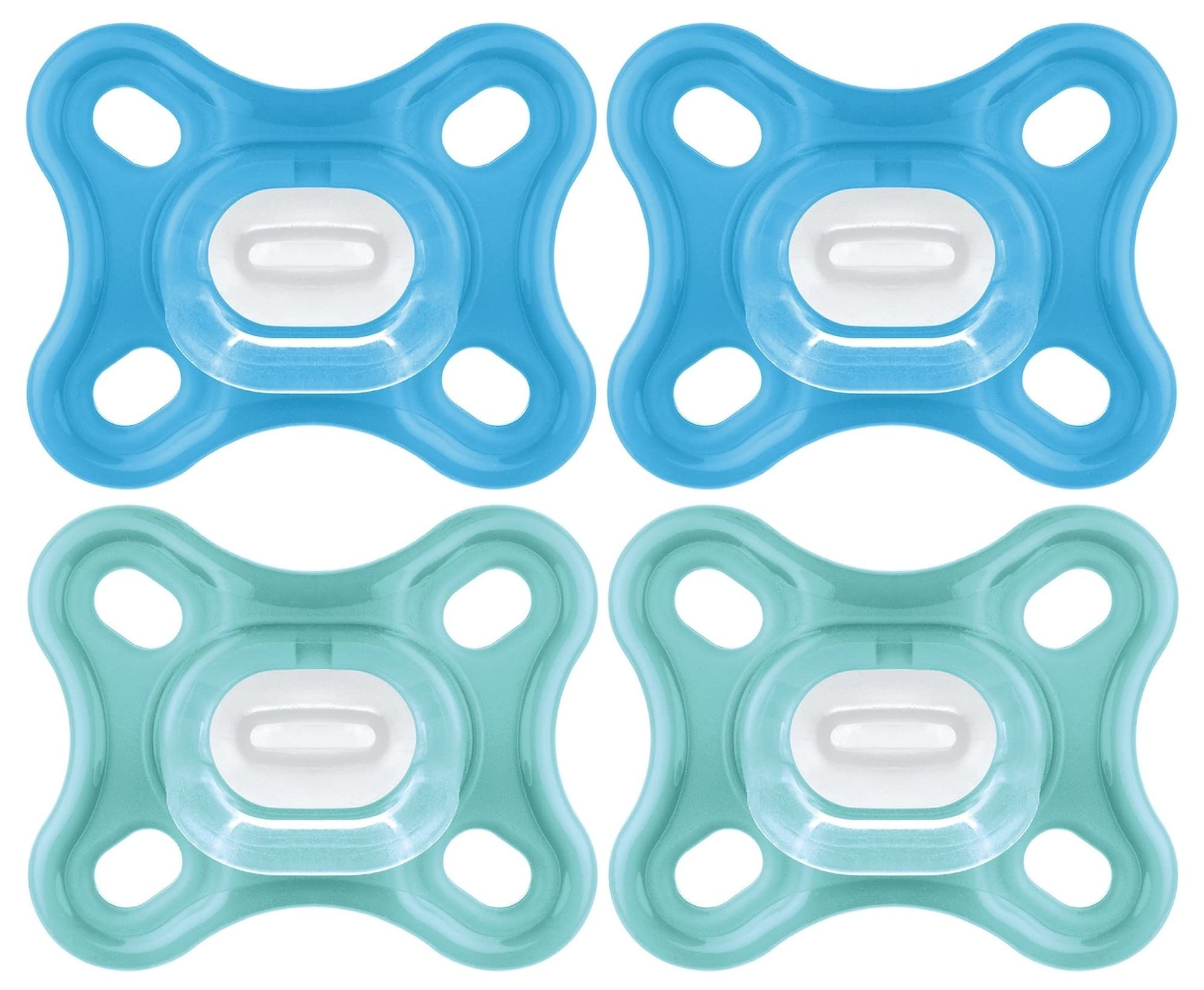 Mam Comfort Baby Pacifier, 100% Lightweight Silicone, 0-3 Months, Baby Boy (Pack Of 4)