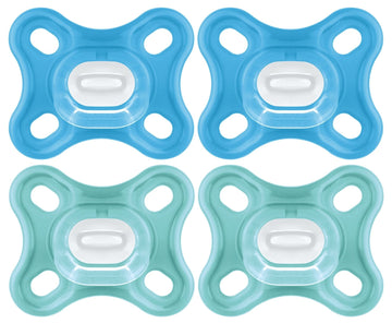 Mam Comfort Baby Pacifier, 100% Lightweight Silicone, 0-3 Months, Baby Boy (Pack Of 4)
