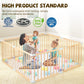 Wooden Baby Playpen With Door, Changeable & Expandable Play Fence For Toddlers, Large Wood Playpen Safety Baby Gate Playard, Saf