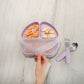 Bumkins Toddler and Baby Suction Plate, Silicone Divided Grip Dish and Lid, Babies and Kids, Baby Led Weaning, Children Feeding
