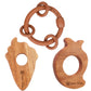 SMARTTHINKER Neem Wood Baby Teether and Rattle Combo Set | 2 Neem Teethers with 1 Baby Rattle | Natural Teething Toys for Newbor