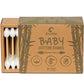 Baby Cotton Swabs 220 Count | Biodegradable & Organic Wooden Cotton Buds | Double Tipped Safety Ear Sticks | 100% Eco-Friendly &