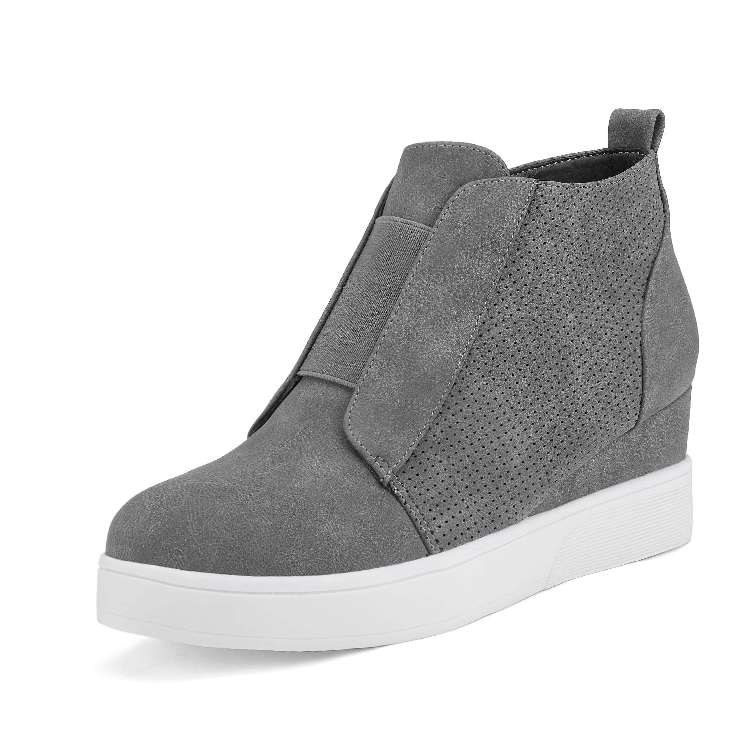 Dream Pairs Womens Platform Wedge Sneakers Ankle Booties Grey Size 7 M Us Wedge-Snkr-1