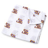 Three Little Anchors LSU Muslin Swaddle Blanket
