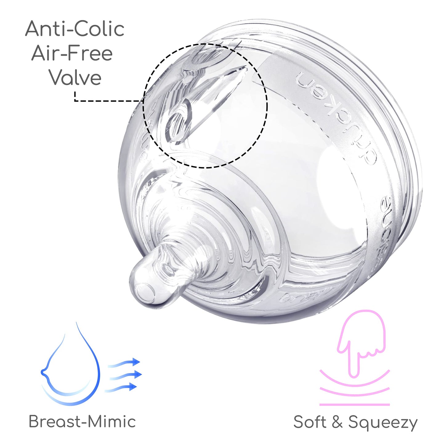 INTTERO Natural Anti-Colic Formula Dispenser Baby Bottle - Air-Free Vent - 6oz/2pk Cute Pink Slow Flow - Everyday Baby Essential