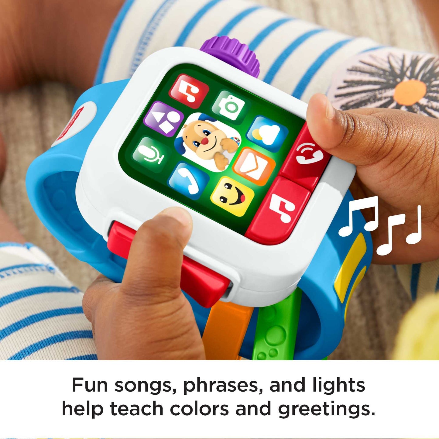 Fisher-Price Baby to Toddler Toy Laugh & Learn Time to Learn Smartwatch with Lights & Music for Pretend Play Infants Ages 6+ Mon