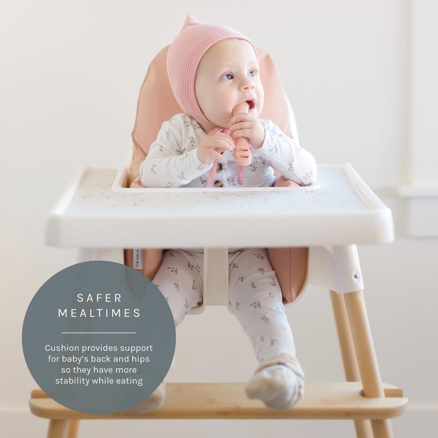 Yeah Baby Goods Wipeable Ikea Antilop Highchair Cushion Cover (Terracotta) - Soft, Waterproof Baby High Chair Cover