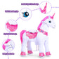 PonyCycle Ride on Unicorn Ride on Toys for Girls Riding Pink Unicorn Rocking Horse Essential Model E (with Brake/ 30 Height/Size