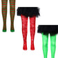 Boao 3 Pairs Halloween Tights Girls Striped Tights Mid Rise Leggings Cosplay Costume Stockings Party Favors(Stylish Christmas St