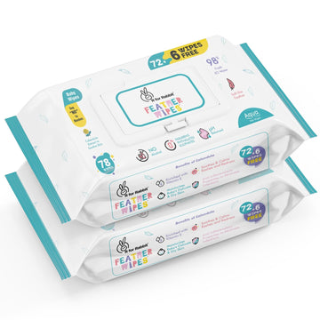R For Rabbit Feather Aqua Baby Wipes Combo Pack Of 156 Units | Pure Water Wet Wipes For Babies With Lid (Combo Of 2 Packs)