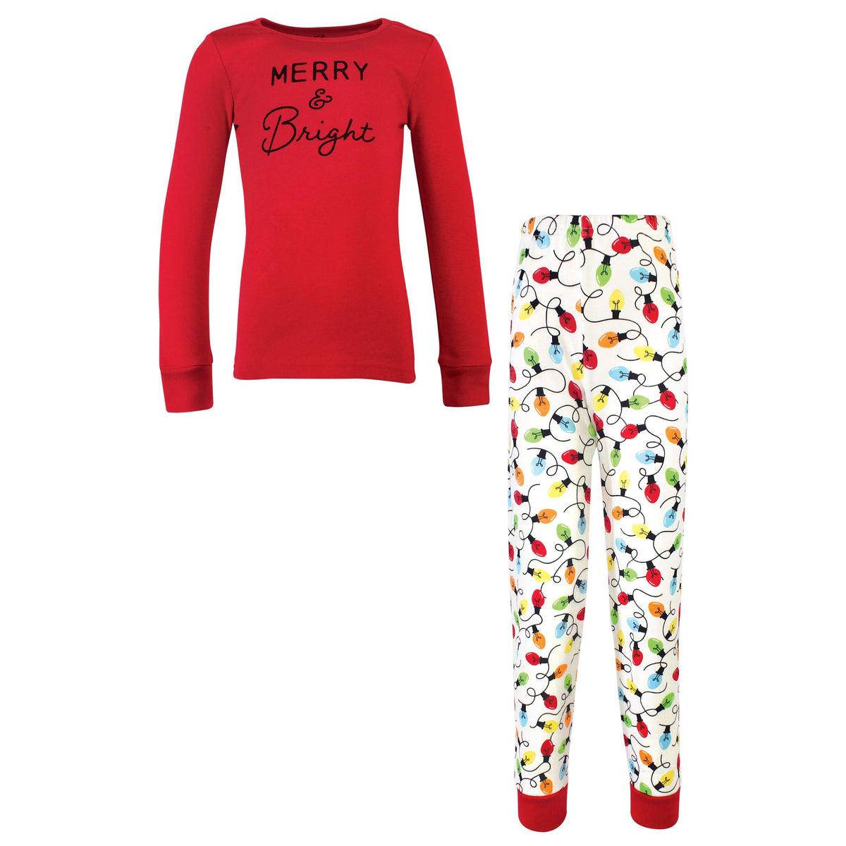 Touched by Nature Unisex Holiday Sleepwear Pajamas, Merry And Bright Kids, 7 Years