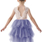 2Bunnies Girl Peony Lace Back A-Line Tiered Tutu Tulle Flower Girl Dress (Gray Sleeveless Short, 12M)