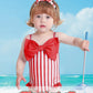 Toddler Baby 2T Swimsuit Girl 3T Bathing Suit Girls One Piece Swimwear Red Ruffle Stripe Summer Beach Swim Suit
