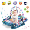 Gugukuku Baby Playmat Tummy Time Toys-Funny Play Piano Baby Gym Activity Mat With 5 Infant Sensory Toys & 3 Suction Cup Spinner