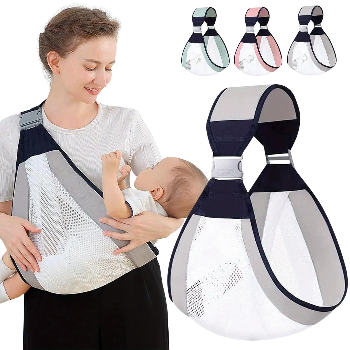 Kevim Toddler Sling Carrier with Hip Seat Support, Adjustable Baby Wrap Sling for 740 lbs, HandsFree Baby Carrier, Comfortable