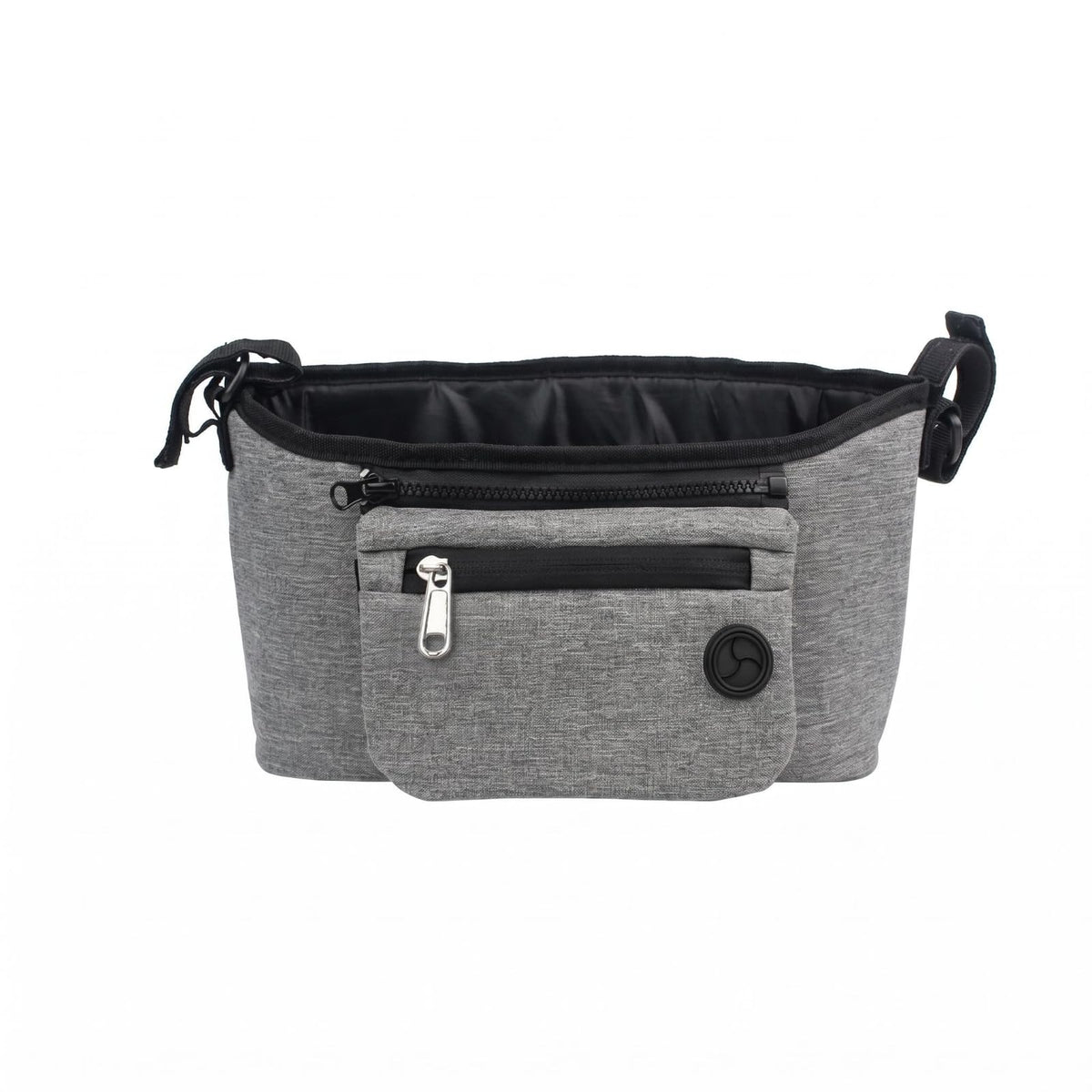 CLOVRIX WaterResistant Pet Stroller Organizer Hanging Straps Stroller Organizer Bag Zippered Pocket for Travel, Gray