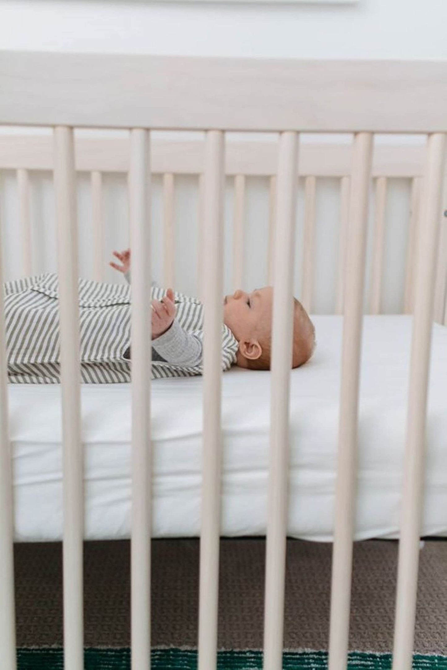 Little Unicorn - Grey Stripe Cotton Muslin Sleep Bag | 100% Cotton | Super Soft and Lightweight | Baby | Size Medium: 6-12 Month