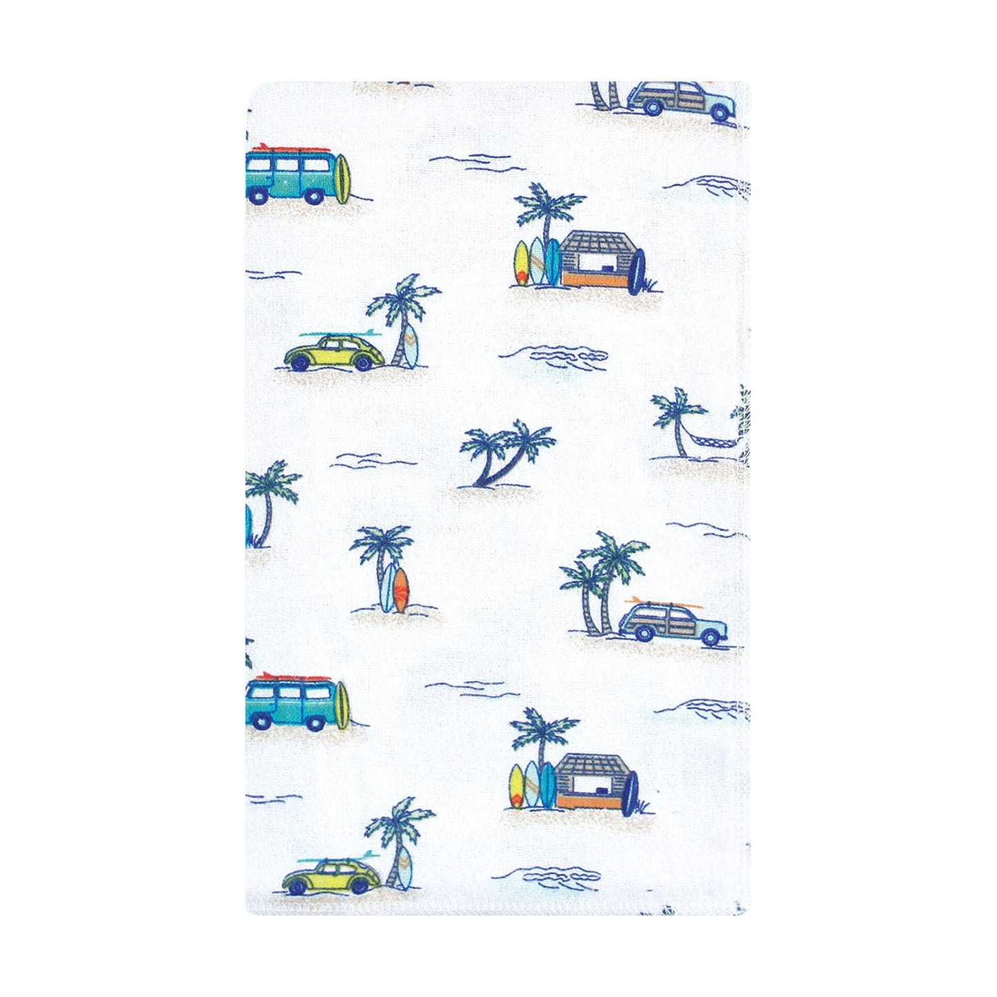 Hudson Baby Unisex Baby Cotton Flannel Burp Cloths, Surfer Dude, One Size
