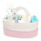 Maliton Diaper Caddy For Baby Girl-Cotton Rope Diaper Caddy, Diaper Organizer For Changing Table, Portable Baby Basket For Stora