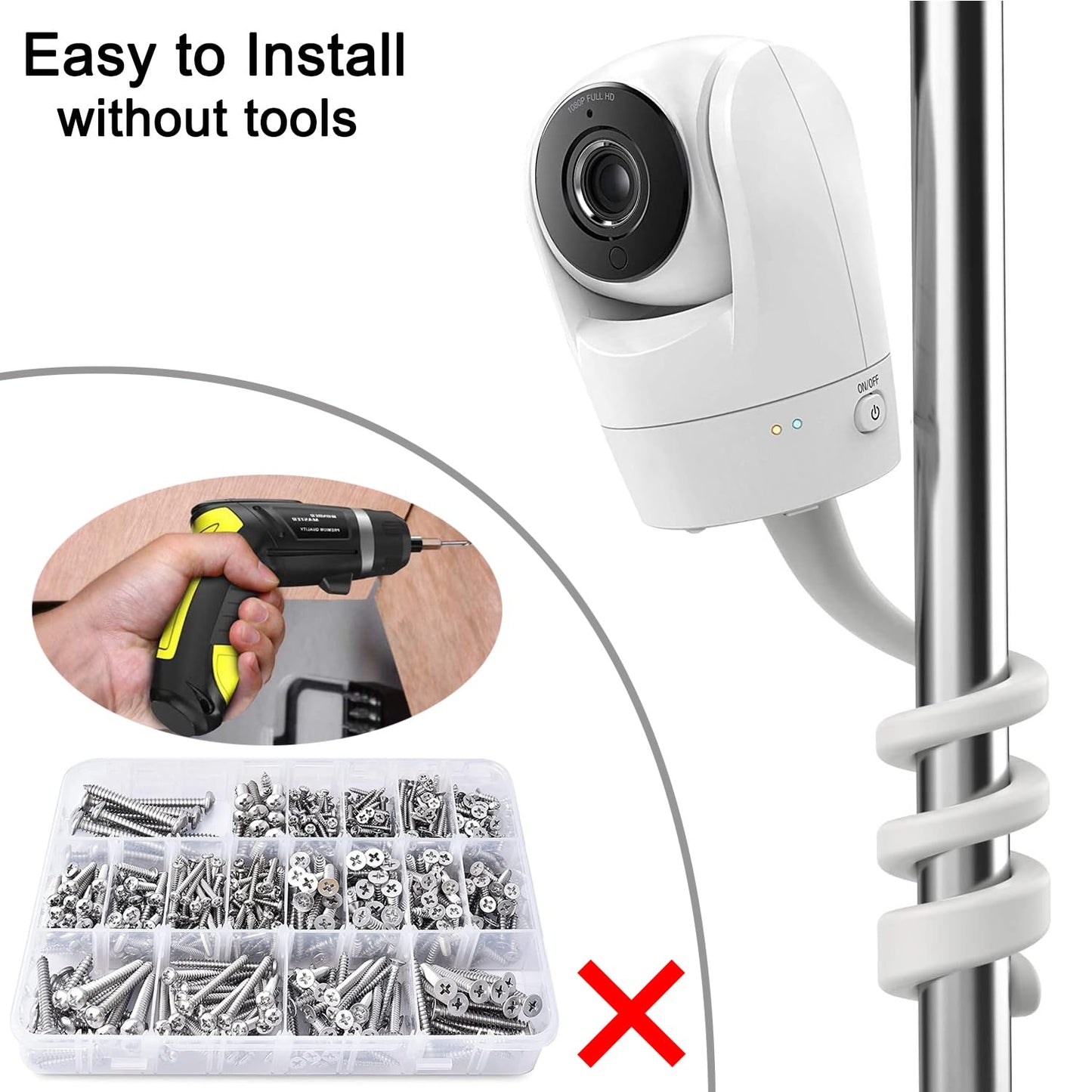 Upgraded Safer Baby Monitor Mount For Vtech Baby Monitor, Flexible Twist Mount For Vtech New Vm901, Vm928Hd And Vm919Hd