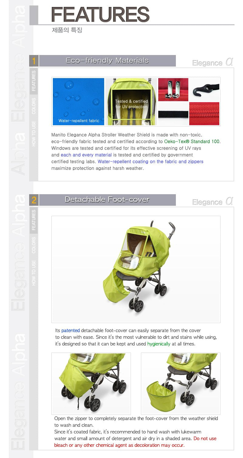 Manito Elegance Alpha Stroller Weather Shield/Rain Cover - Navy