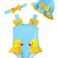 SODLON Baby Girl Swimsuit 6-12 Month Infant One-Piece Bathing Suit Cute Ruffle Cartoon Swimwear with Hat Summer Tankini Bikini B