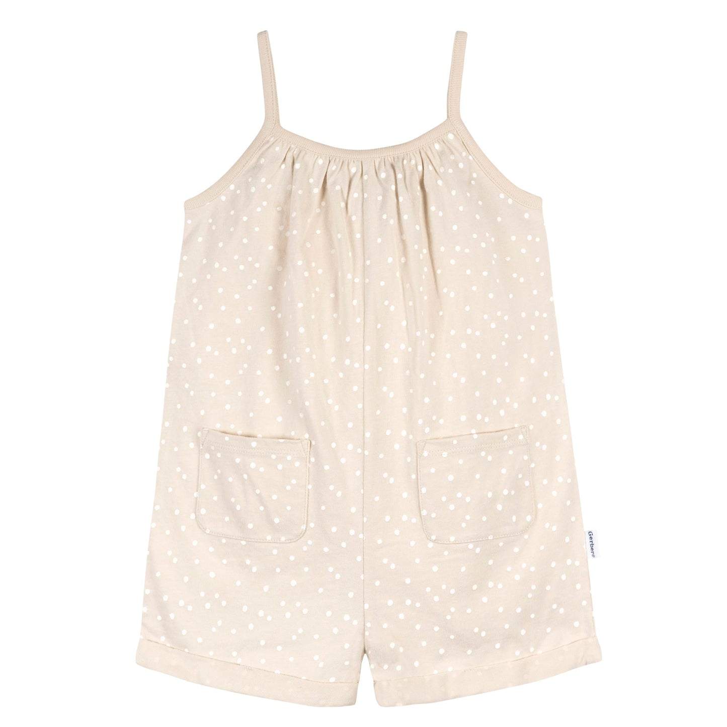 Gerber Baby Girls Toddler 2-Pack Sleeveless Romper Jumpsuit, Rose Pink Dots, 5T