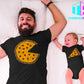 Threadrock Pizza Pie & Slice Infant Bodysuit & Men'S T-Shirt Matching Set (Baby: 6M, Charcoal|Men'S: 2Xl, Charcoal)