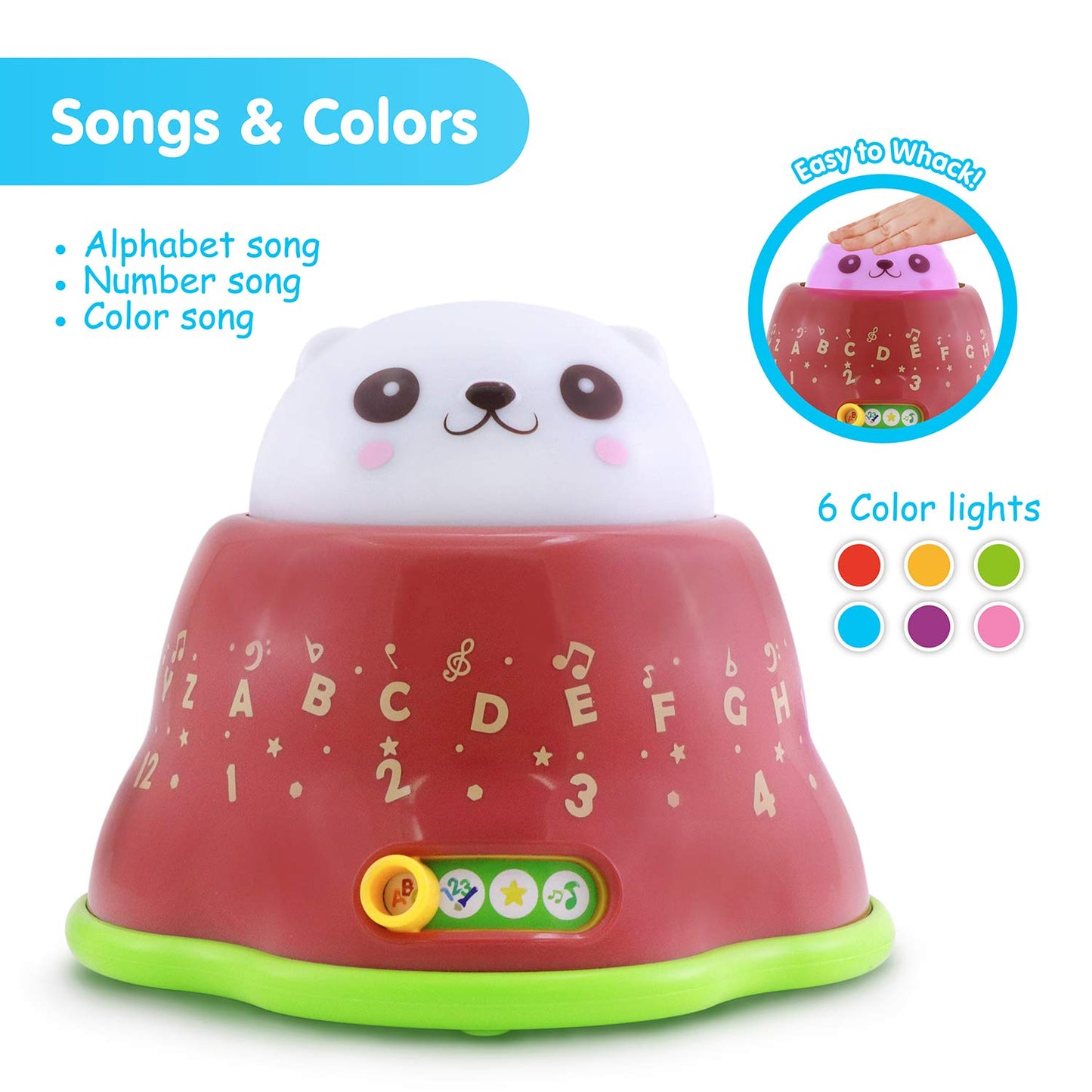 BEST LEARNING Whack and Learn Mole - Educational Interactive Light-Up Toy for Infants Babies Toddlers for 6 Month and up - First
