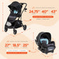 Baby Trend Sonar Switch 6-In-1 Modular Stroller Travel System With Ally 35 Infant Car Seat, Desert Blue
