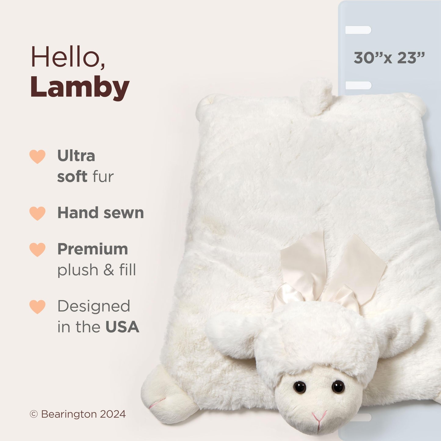 Bearington Baby Plush Belly Play Mat Lamby Plush