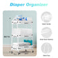 Volnamal Baby Diaper Caddy Organizer, Metal Utility Diaper Cart, Multifunction Essential Newborn Baby Registry Items, Movable Ch