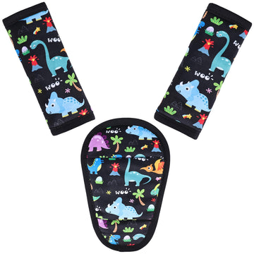AZAMIA 3 Pcs Car Seat Stroller Straps Pads for Baby, Soft Shoulder Strap and Crotch Covers, Universal Shoulder Straps Pads for C