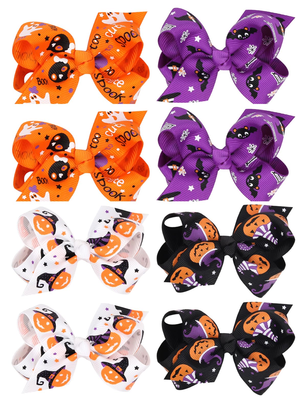 Love Sweety Baby Rose Halloween Headband Infant Pumpkin Hairband Bow Hair Clips (8Pcs Clips)