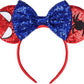 Razko Headband, Minnie Ears, Rose Gold, Iridescent, Silver Blue Rainbow, Spider Design, One Size Fits All