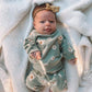 0-24M Flower Newborn Infant Baby Girl Clothes Set Long Sleeve Sweatshirts Tops Pants Outfits (Green, 0-6 Months)