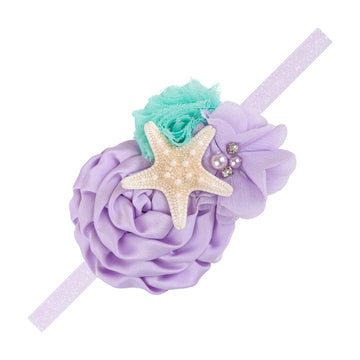 Yanjie Mermaid Headbands Baby Girl Bows Starfish Baby Girl Hair Accessories For Party Lavender Headbands Newborn Bows Aqua Glitt